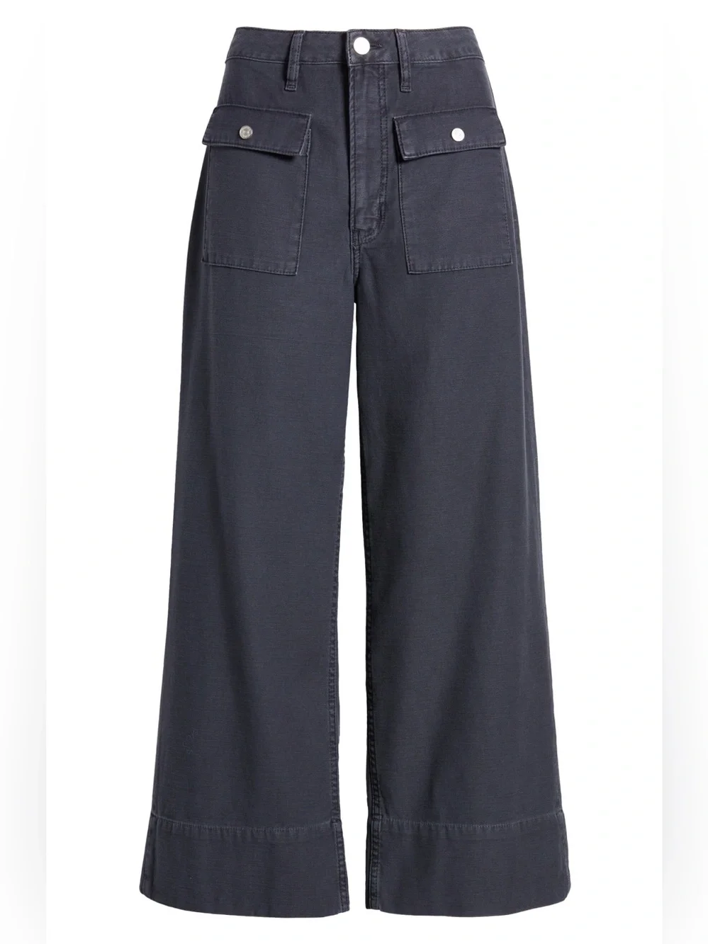 NWT Frame The 70s Cotton-Canvas Wide-Leg Pants, Size 33 - Picture 9 of 13